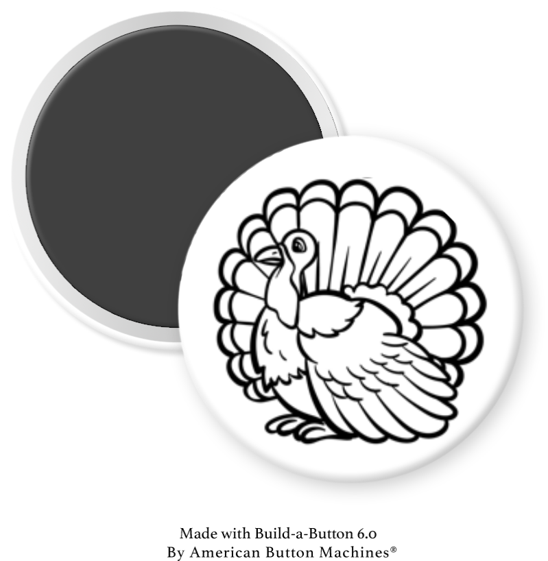 Thanksgiving Turkey refrigerator magnet by Magnets and Memories, colorful ceramic turkey design for holiday decor.