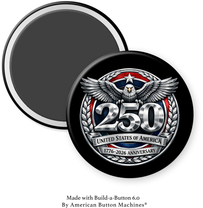 USA 250th Birthday 1976-2026 America - Eagle Looks Forward - Magnets and Memories 