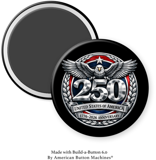 USA 250th Birthday 1976-2026 America - Eagle Looks Forward - Magnets and Memories 