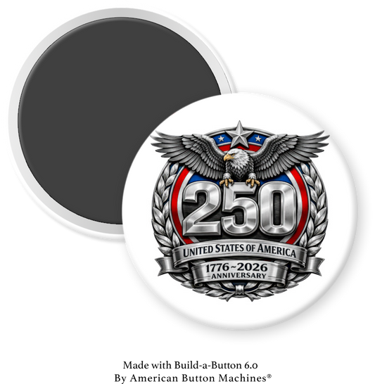 USA 250th Birthday 1976-2026 America Eagle Looks Right - Magnets and Memories 