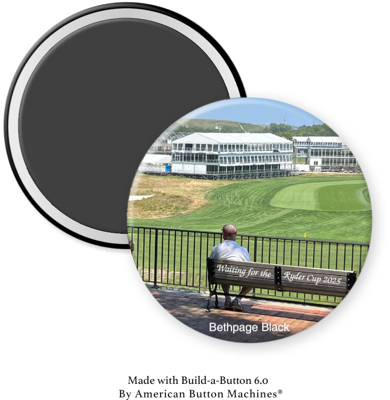 Refrigerator magnet featuring a golf scene at Bethpage Black Hole 1, part of the Waiting for the Ryder Cup collection by Magnets and Memories.