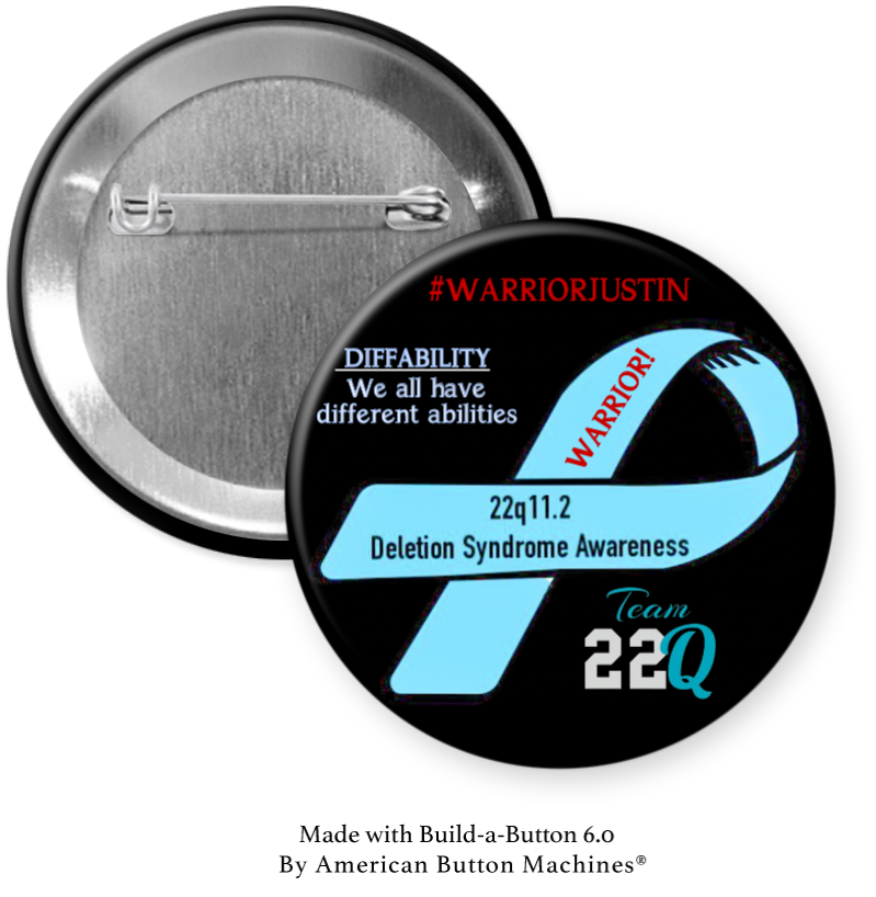 Refrigerator magnet featuring a Warrior for 22Q11 Deletion Syndrome Awareness by Magnets and Memories with vibrant design.